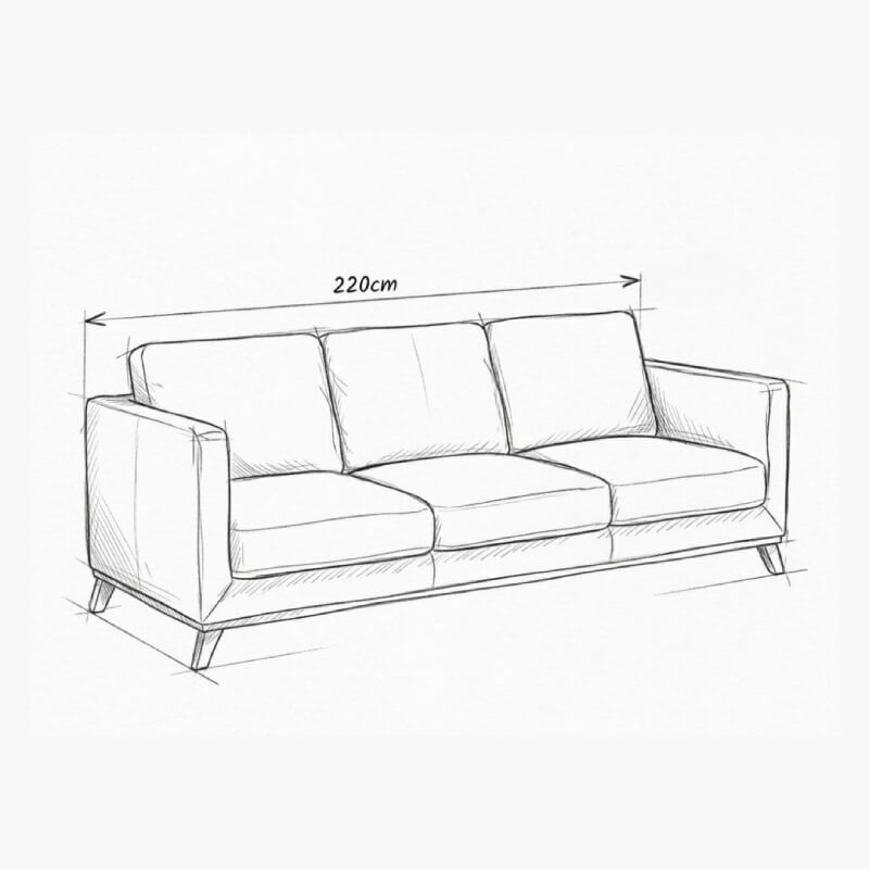Dante 3 Seater Fabric Sofa