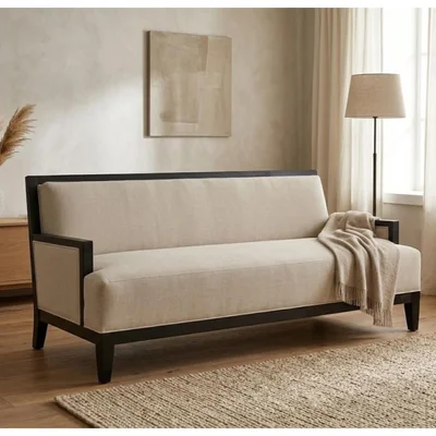 Mid Century Modern 4 Seater Fabric Sofa