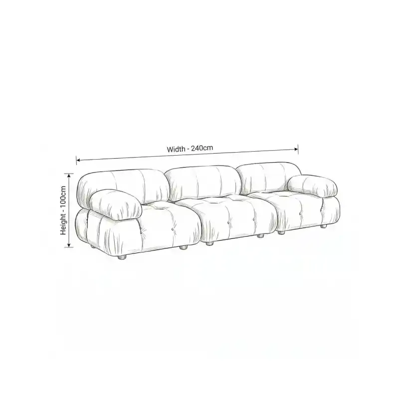 Kare 3 Seater Fabric Sofa